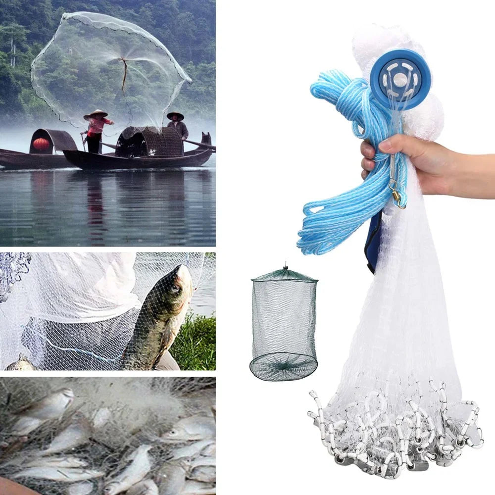 Hand Throw Cast Net For Freshwater And Saltwater Fishing Bait