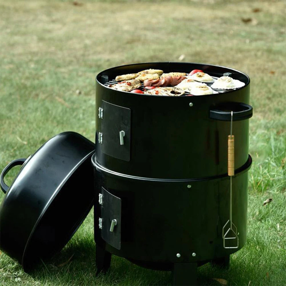 Atuotin Vertical Charcoal Smoker With Built In Thermometer Grill