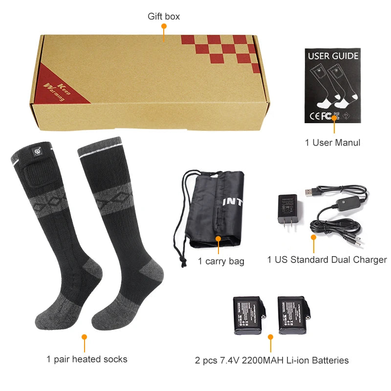 Savior Heat Rechargeable Electric Heated Socks Winter Warm Thermal Cycling