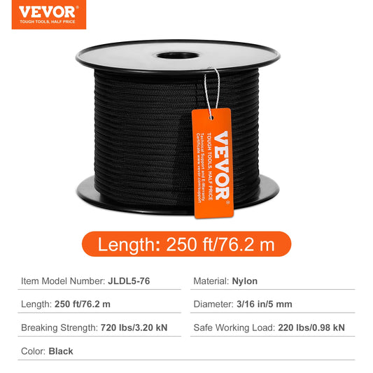SucceBuy Nylon Cord 32 Strand Multi Purpose Rope For Outdoors