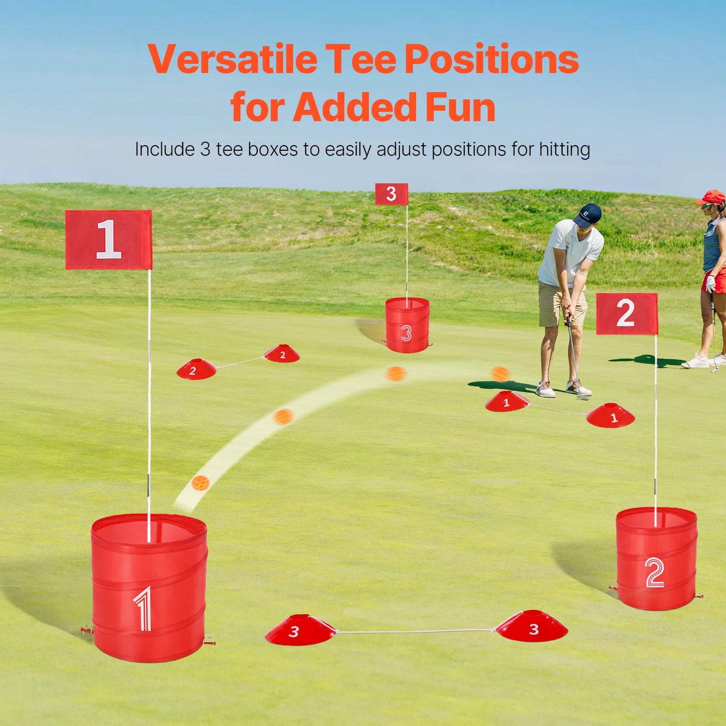 SucceBuy Portable Backyard Golf Game 3 Hole 6 Hole Set
