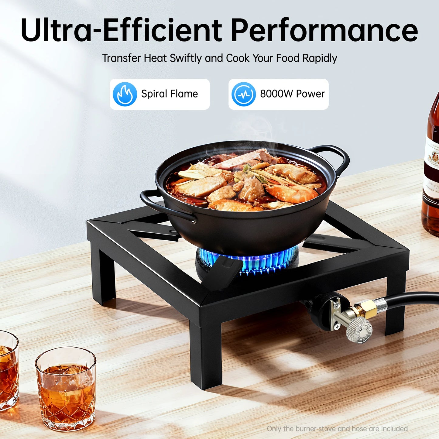 Portable Single Burner Outdoor Gas Stove Propane Cooker With Regulator