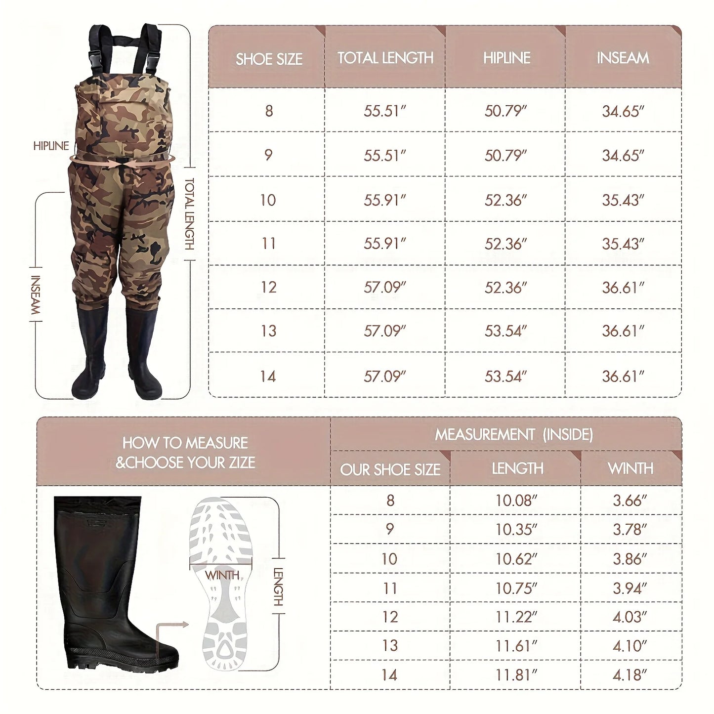 Unisex 3 Ply Nylon Fishing Waders With Boots And Pockets