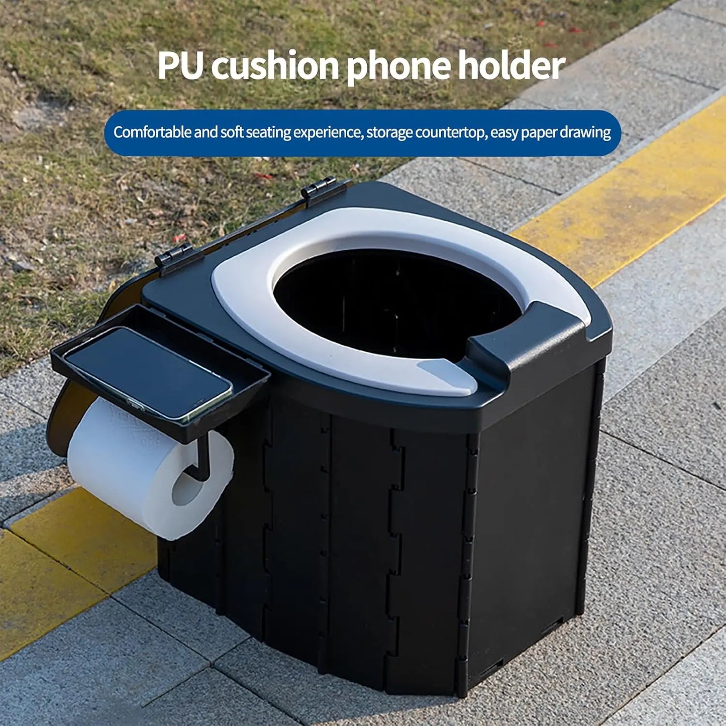 Lightweight Portable Toilet With PU Cushion For Camping Travel