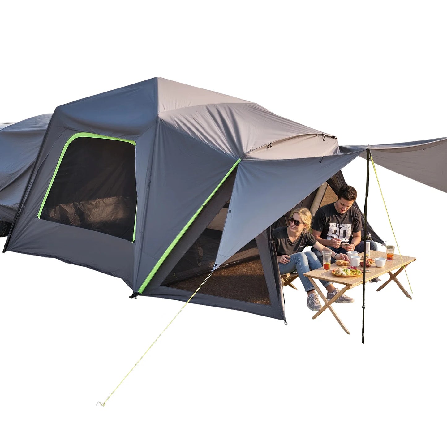 SucceBuy SUV Camping Tent Double Layer Waterproof With Shade Awning