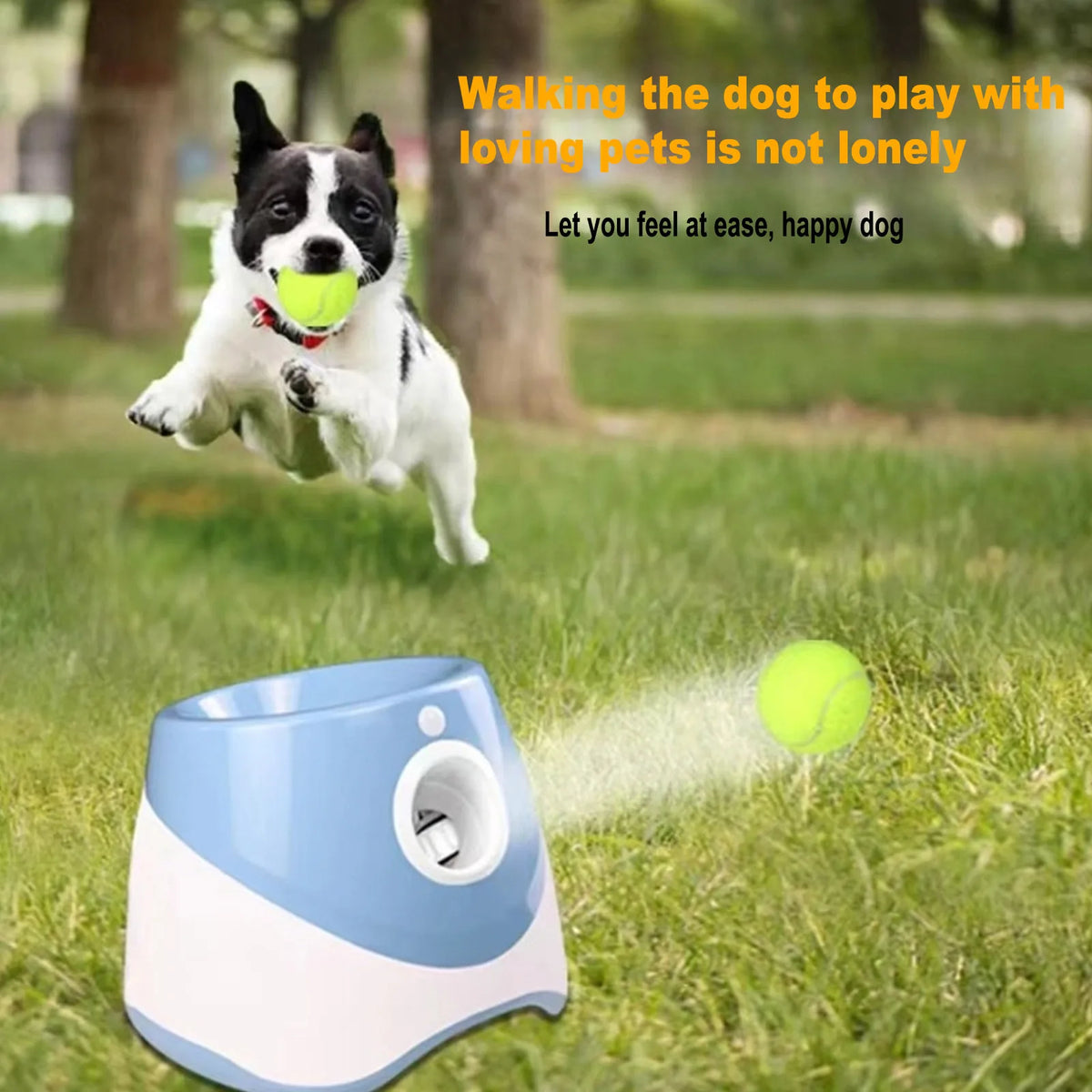 Automatic Adjustable Dog Tennis Ball Launcher With Three Balls