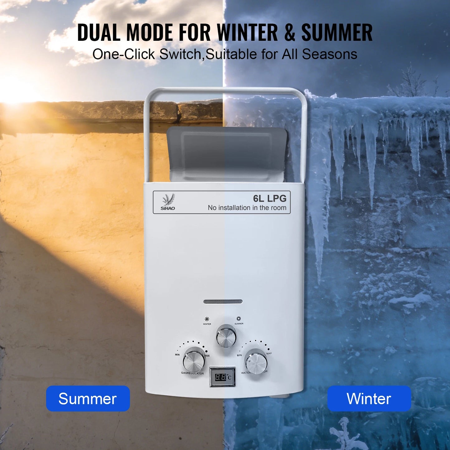 LPG Portable Tankless Water Heater For Camping Outdoor Use