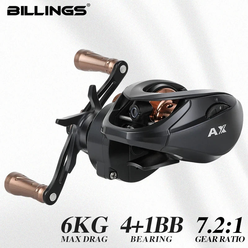Billings Baitcasting Reel AX200 7to1 High Speed Max Drag 6kg