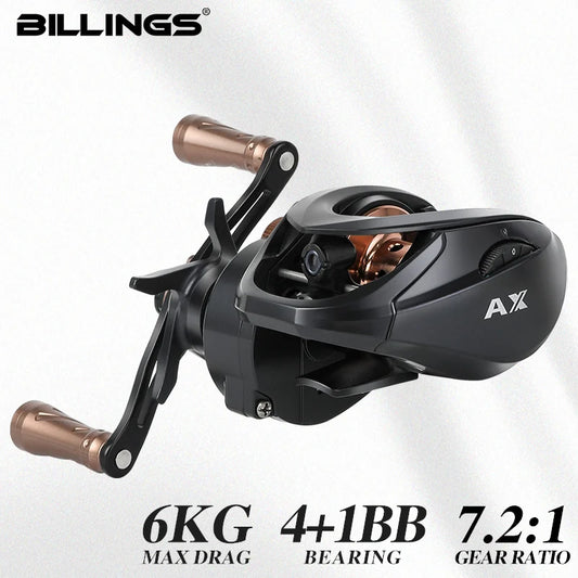 Billings Baitcasting Reel AX200 7to1 High Speed Max Drag 6kg