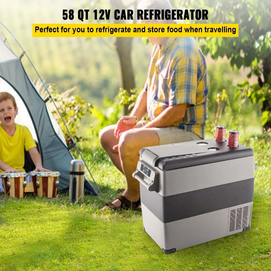 Dual Zone Portable Refrigerator Freezer Cooler For RV Car Camping