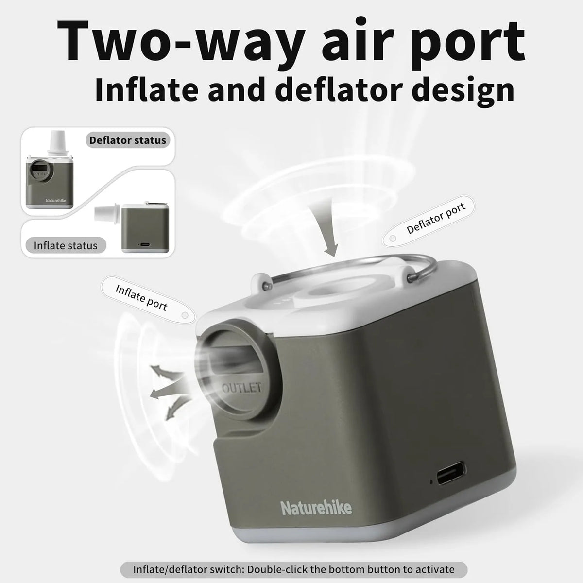 Naturehike Portable Electric Air Inflator And Deflator Pump