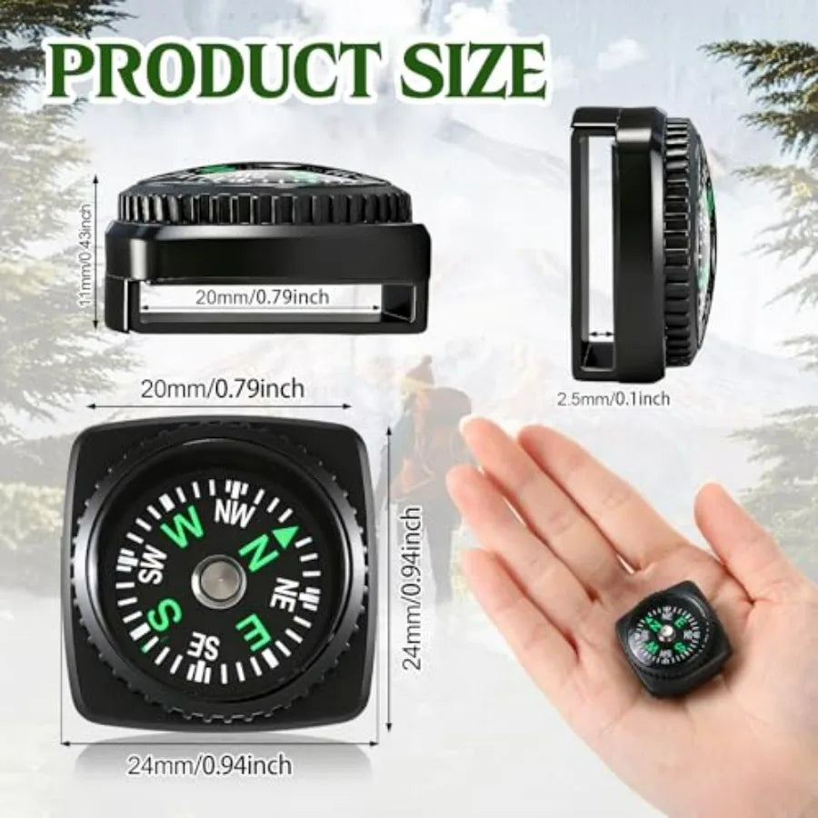 Slip On Wrist Compass Bracelet With Liquid Filled Mini Compass