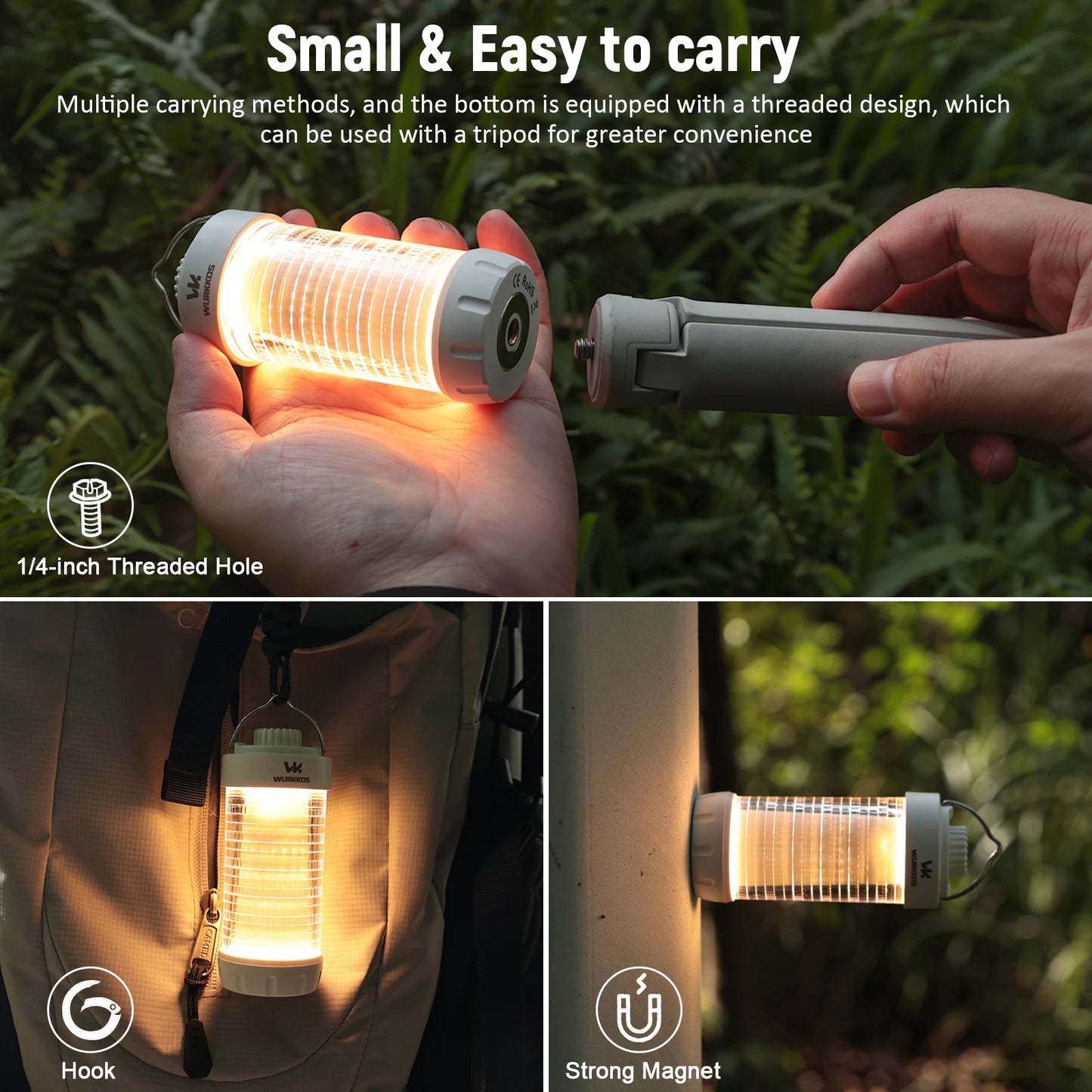 Wurkkos CL01 Camping Lantern 550LM RGB LED Flashlight Waterproof
