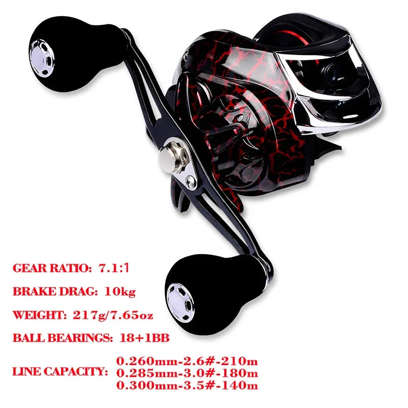 Spinning Reels 7 1 Gear Ratio Eighteen Plus One Ball Bearings CNC Spool