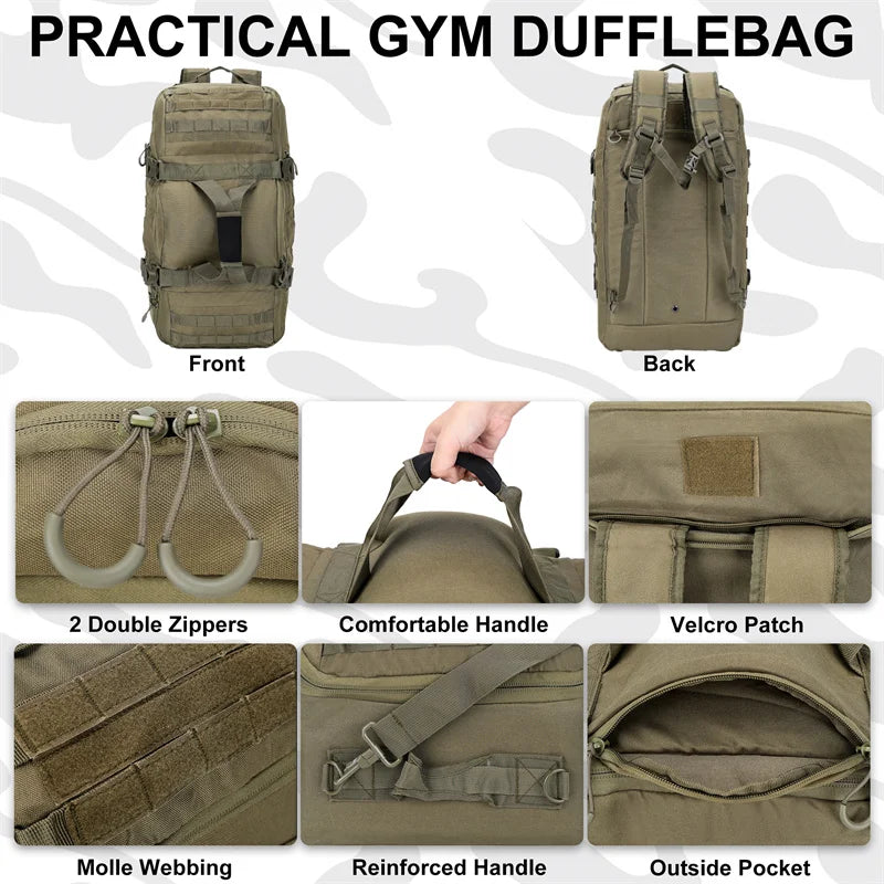 LQARMY Outdoor MOLLE Tactical Backpack for Hiking and Camping