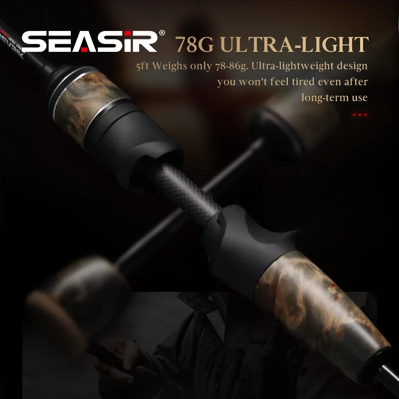 SeaSir Ultralight Spinning Baitcasting Fishing Rod With Carbon Handle