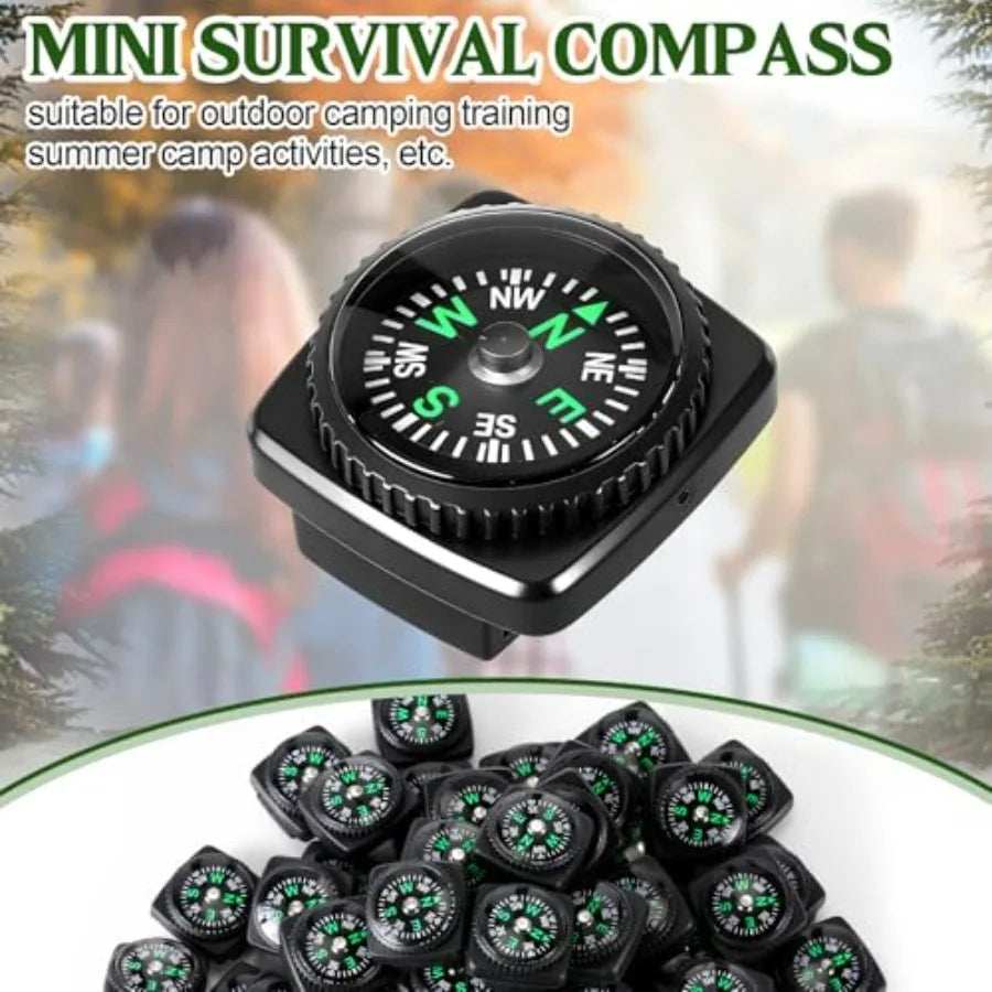 Slip On Wrist Compass Bracelet With Liquid Filled Mini Compass