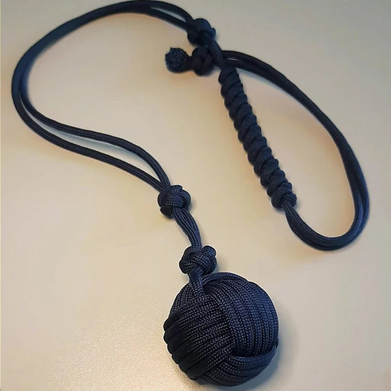 EDC Monkey Fist Keychain With Steel Ball For Self Defense