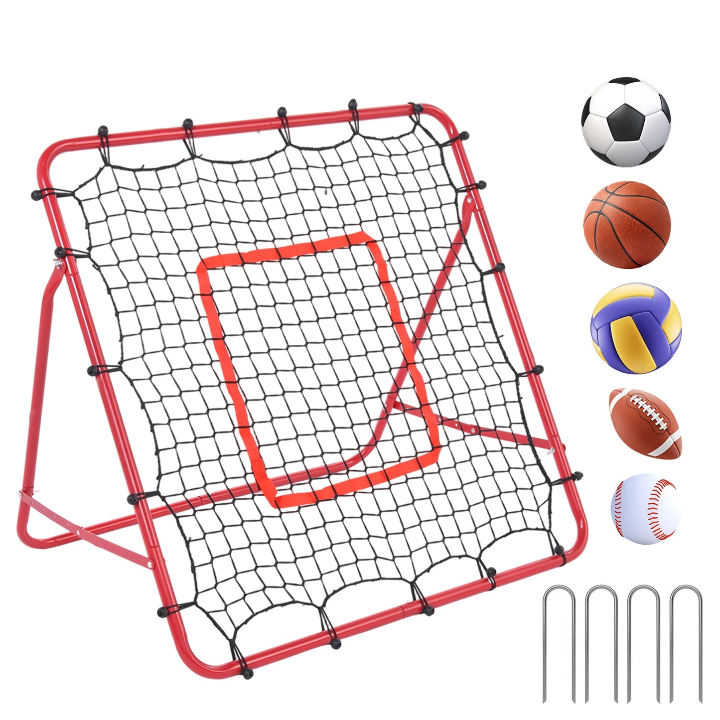 Baseball Rebounder Net Adjustable Bounce Back Trainer for Soccer Volleyball