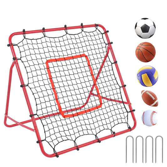 Baseball Rebounder Net Adjustable Bounce Back Trainer for Soccer Volleyball