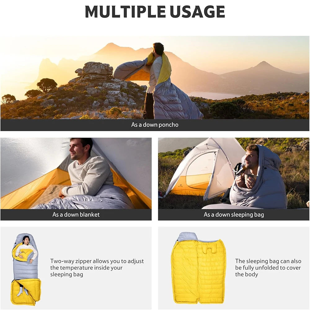 Naturehike CW700 Ultralight 650FP Duck Down Winter Envelope Sleeping Bag