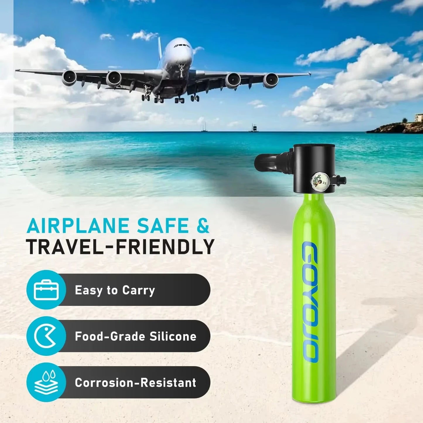 GOYOJO Mini Scuba Tank Portable Emergency Diving Cylinder For Snorkeling