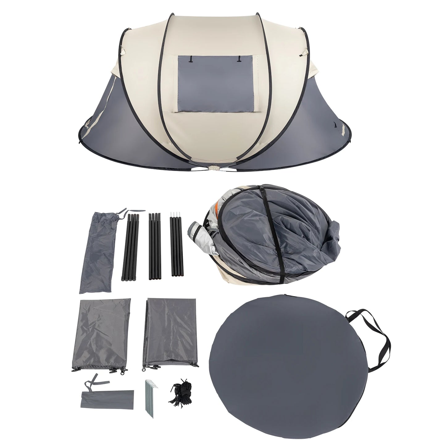 Pop Up Tent Instant Setup For Family Camping Portable Waterproof 190T Polyester
