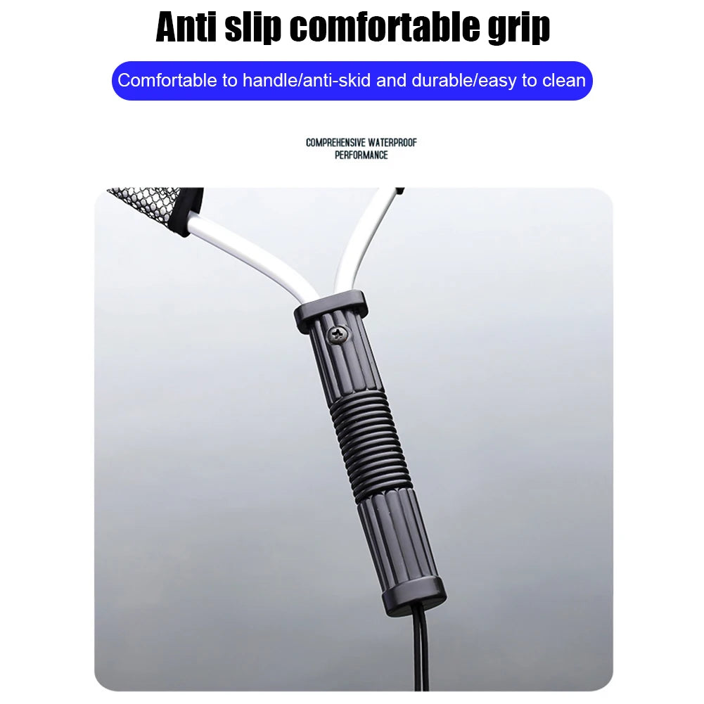 LAIMANEI Nylon Landing Net Aluminum Alloy Retractable Foldable Fishing