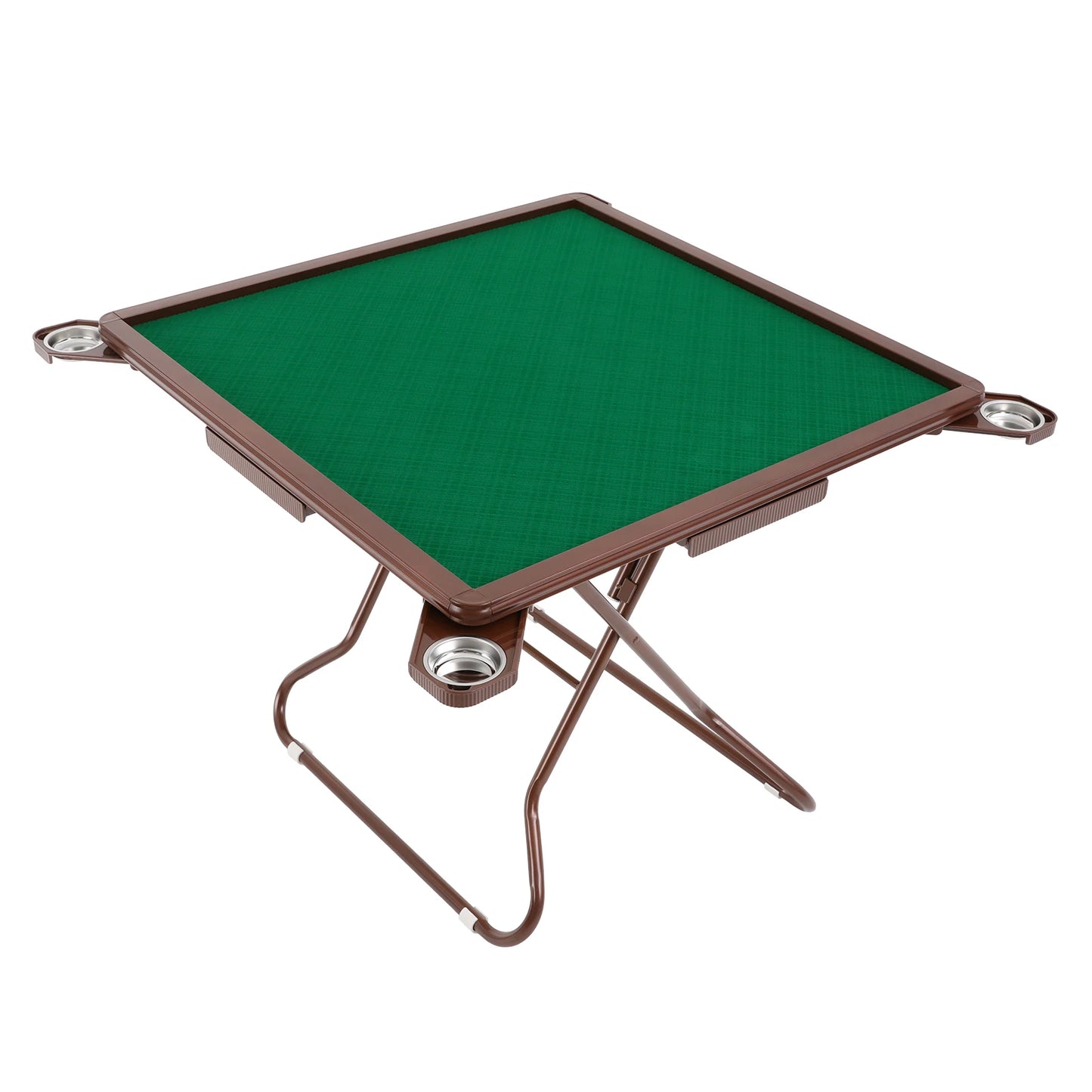 Foldable Square Mahjong Table With Wood Velvet Desktop