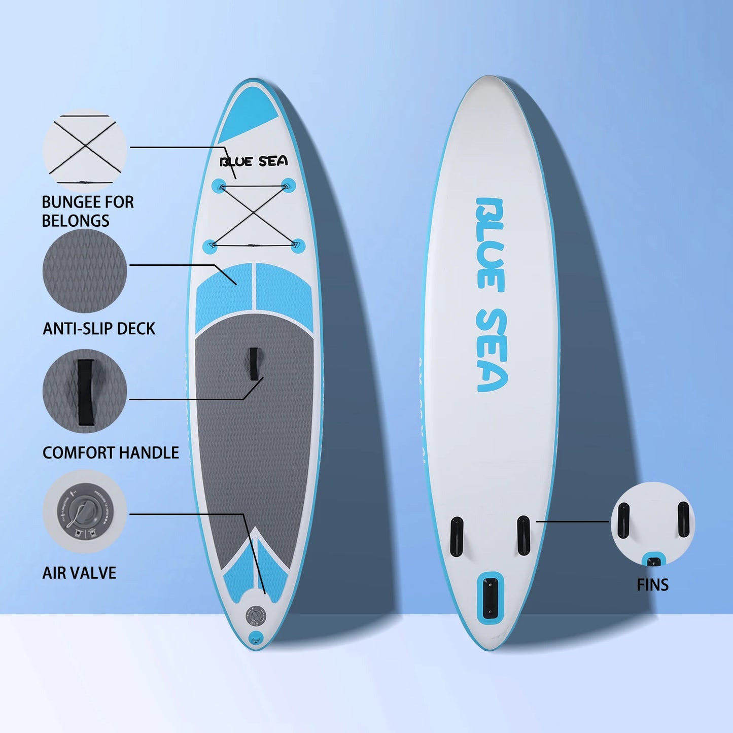HHSJZWCY Inflatable Stand Up Paddle Board with Anti Slip Deck
