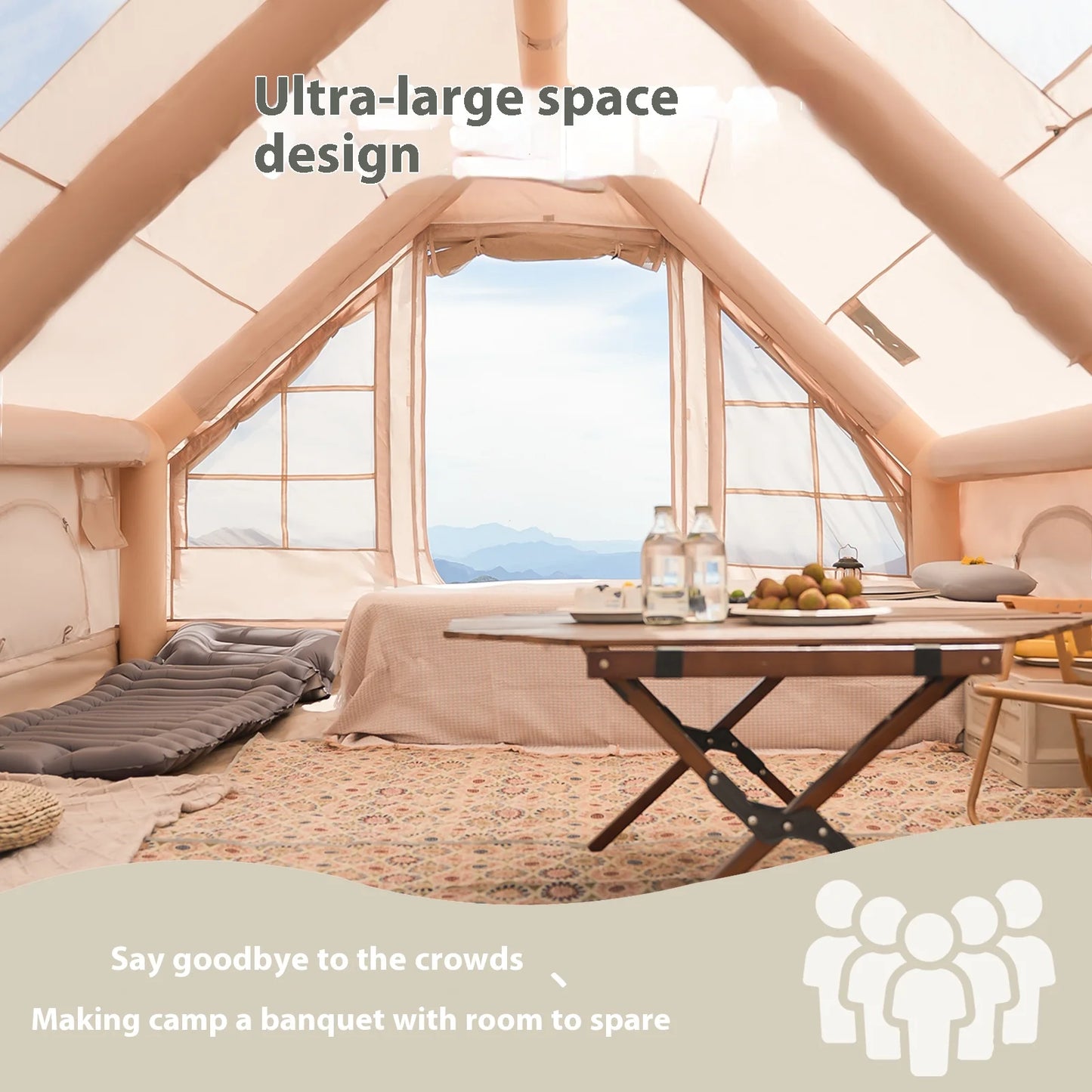 Pakicetus Inflatable Premium Family Tent With Stove Plug