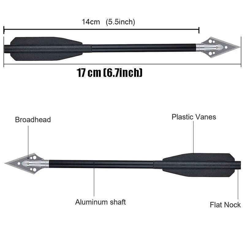 Aluminium Crossbow Arrows Featuring Removable Steel Blades