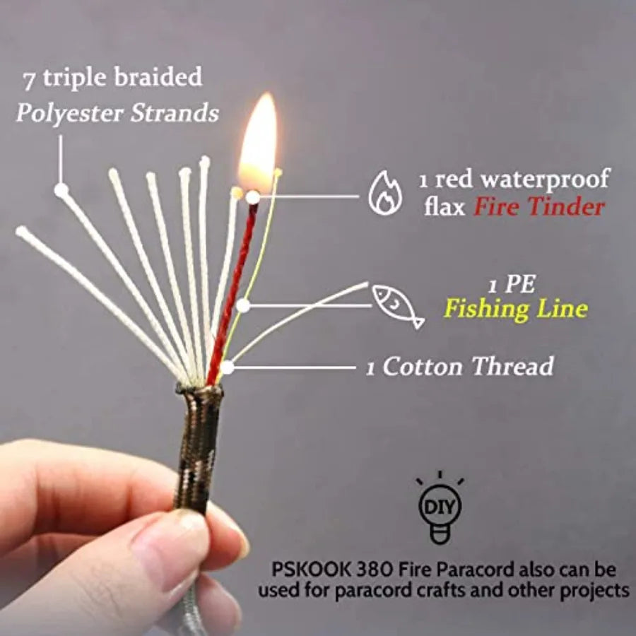 Survival Paracord Parachute Fire Cord Seven Strands Outdoor