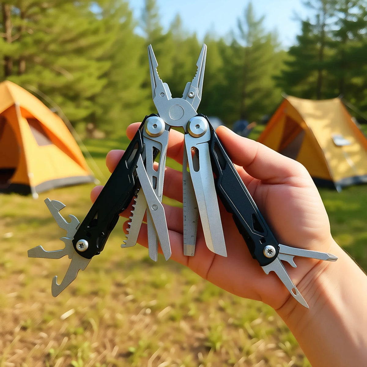 Stainless Steel Survival Multitool Pliers with Saw and Scissors