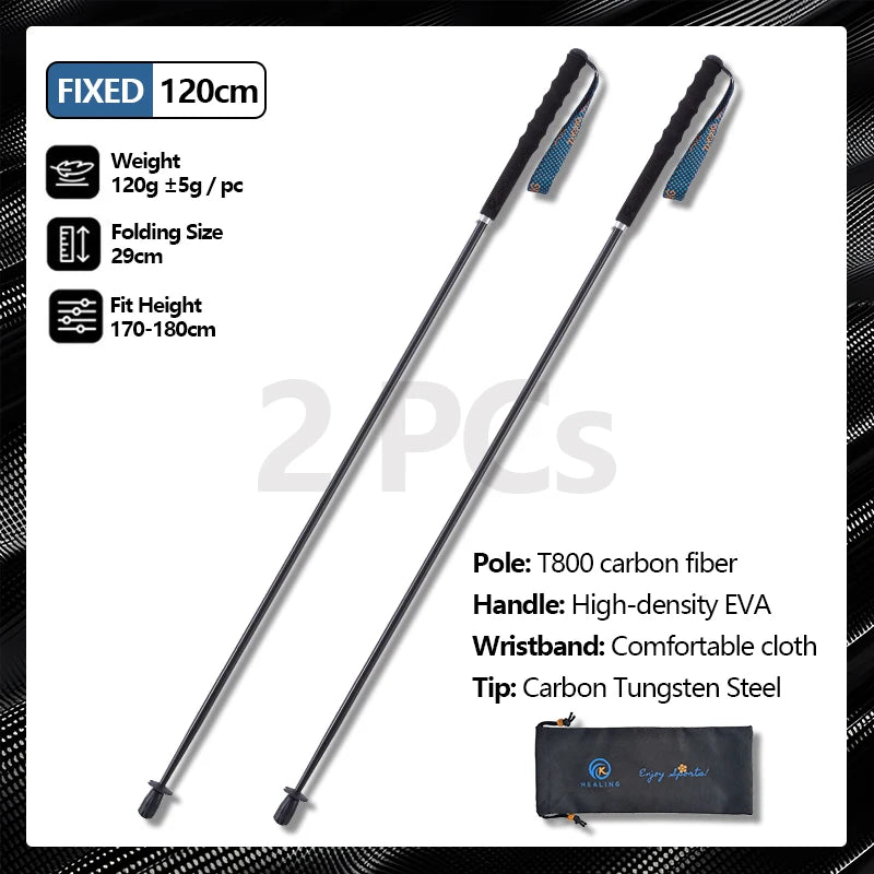 Okhealing Lightweight Carbon Fiber Collapsible Trekking Poles
