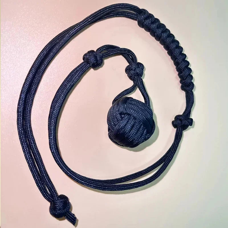 EDC Monkey Fist Keychain With Steel Ball For Self Defense
