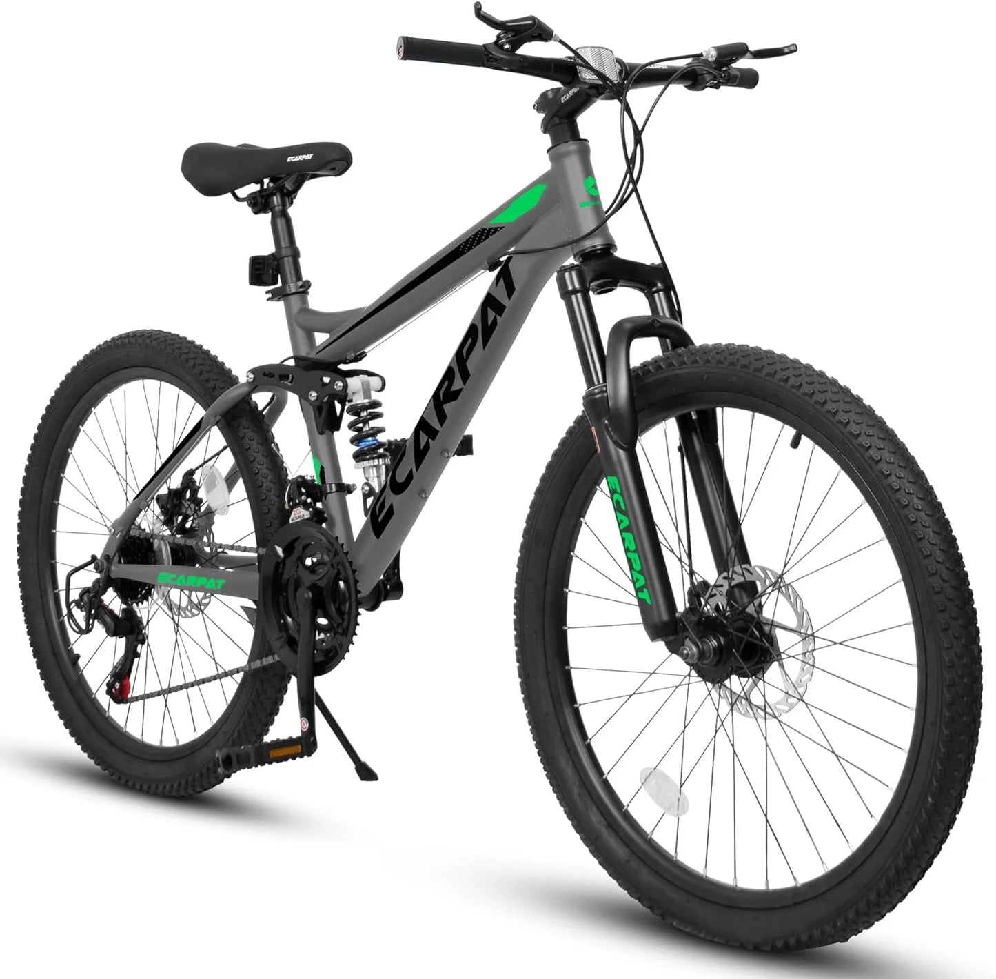 Ecarpat Dual Full Suspension Mountain Bike with 21-Speed Disc Brakes