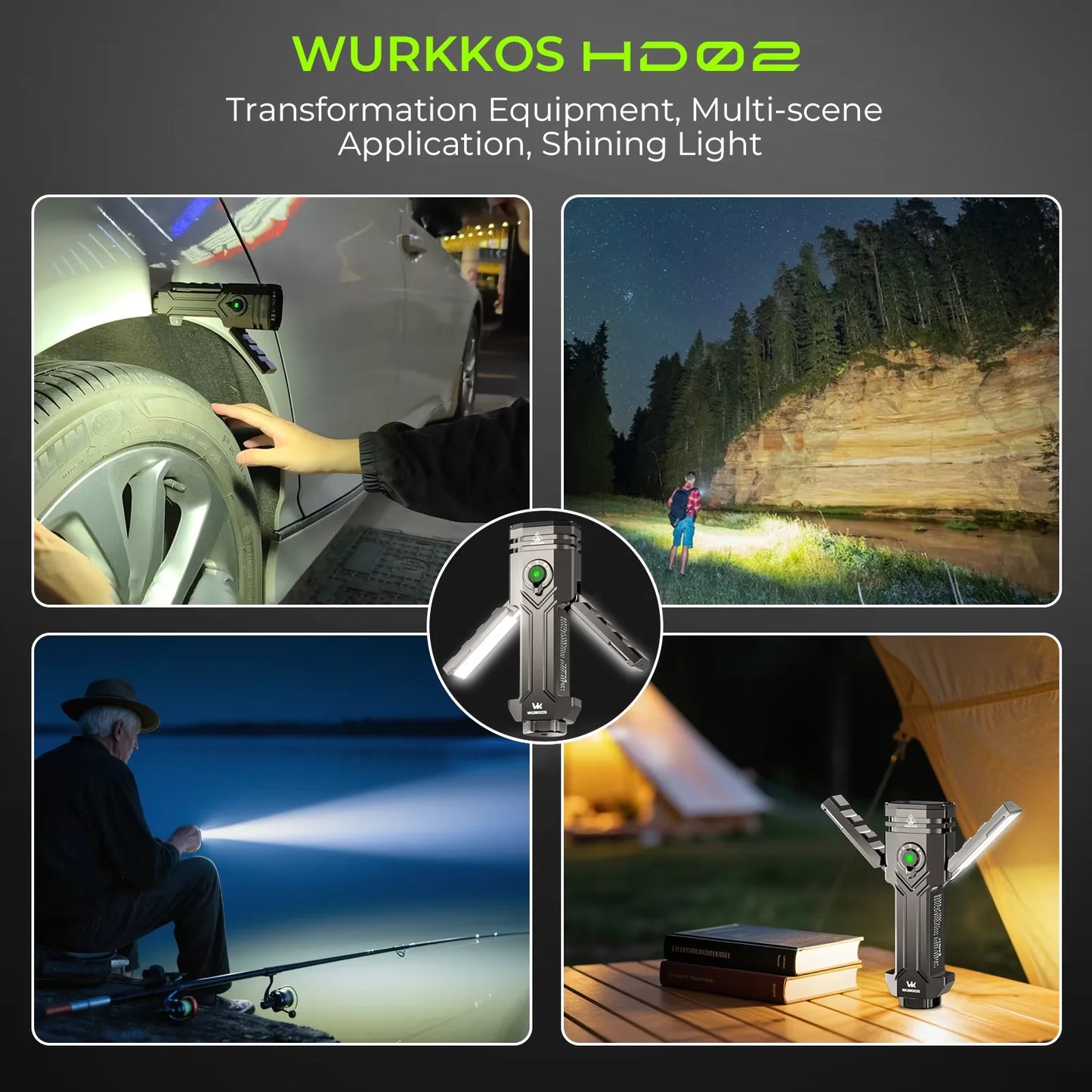 Wurkkos HD02 LED Camping Lamp Rechargeable Outdoor Searchlight