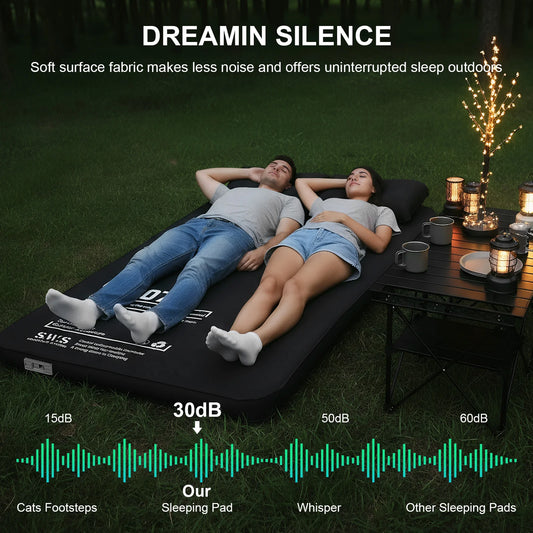 Inflatable Sleeping Mat With Built In Pump For Backpacking