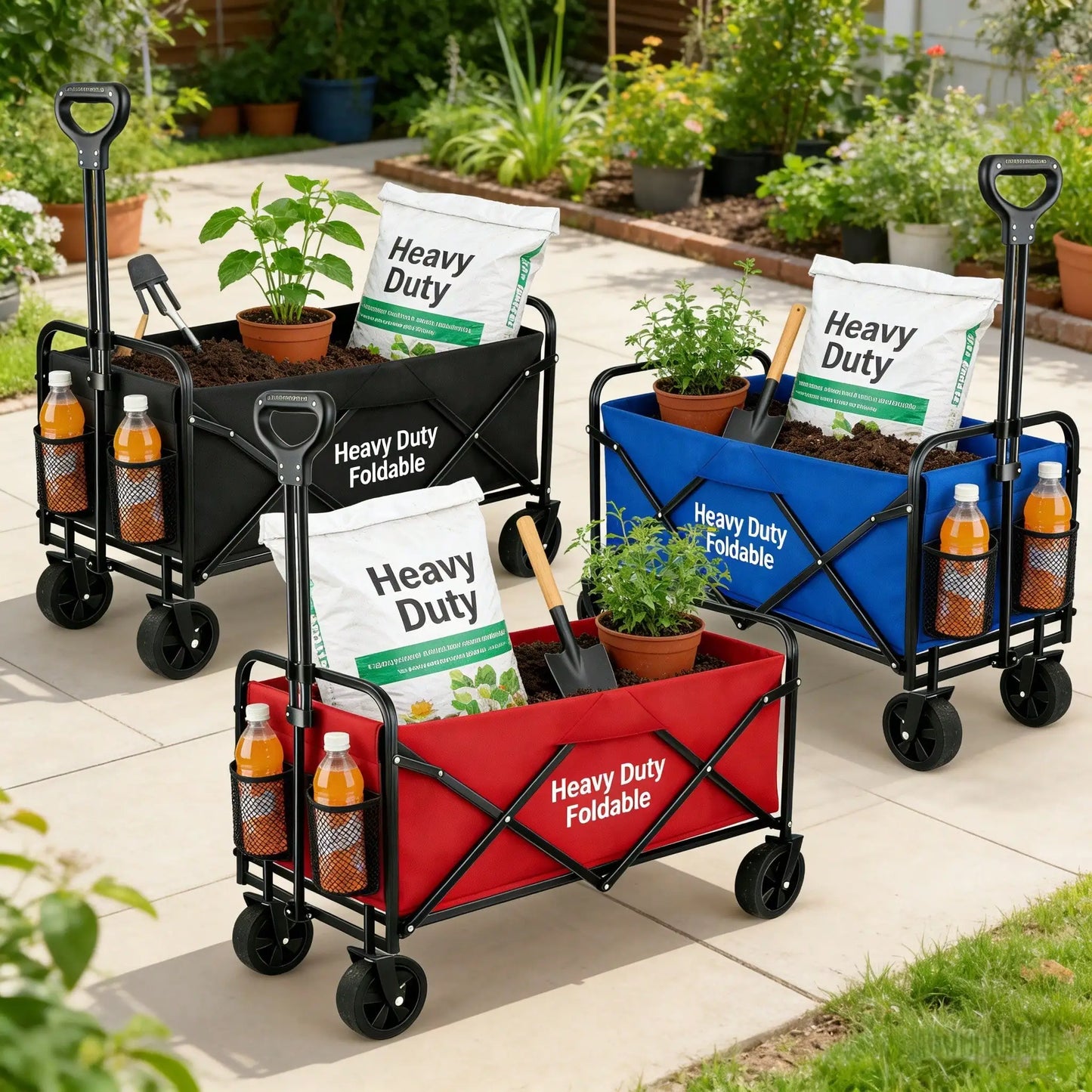 Heavy Duty All Terrain Folding Wagon Cart 680 Lbs Capacity