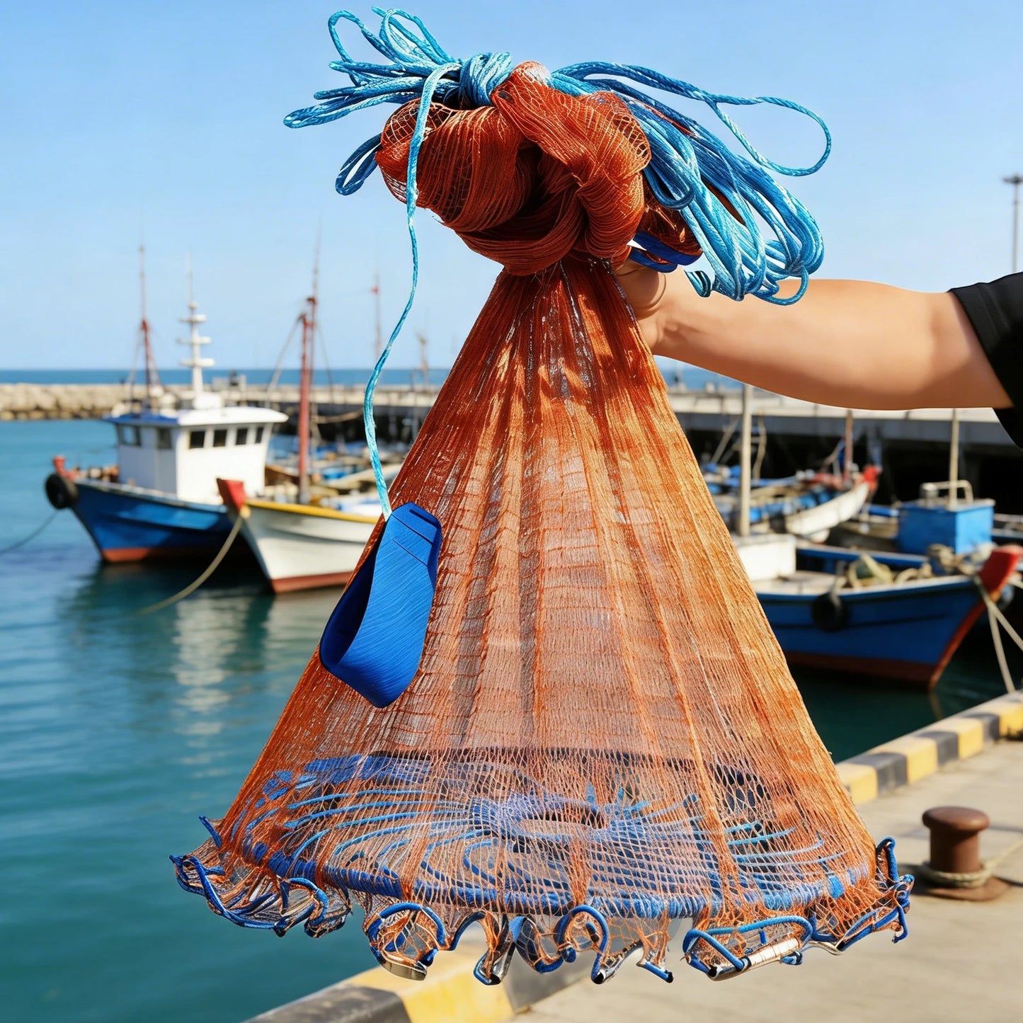 Hand Throwing Cast Net for Bait Fishing Deploy Quickly