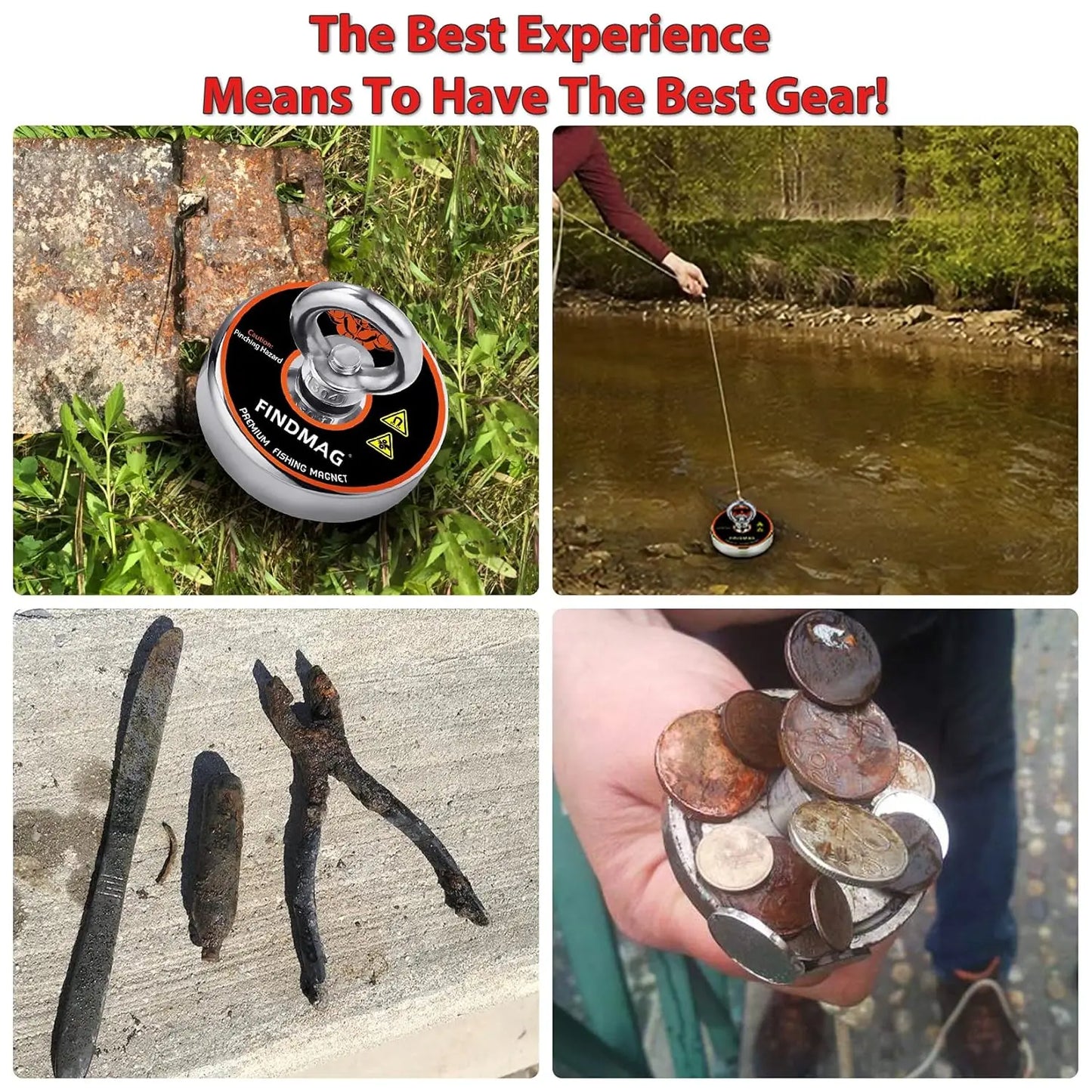 Strong 1000 LBS Fishing Magnet Kit Waterproof Case And Rope