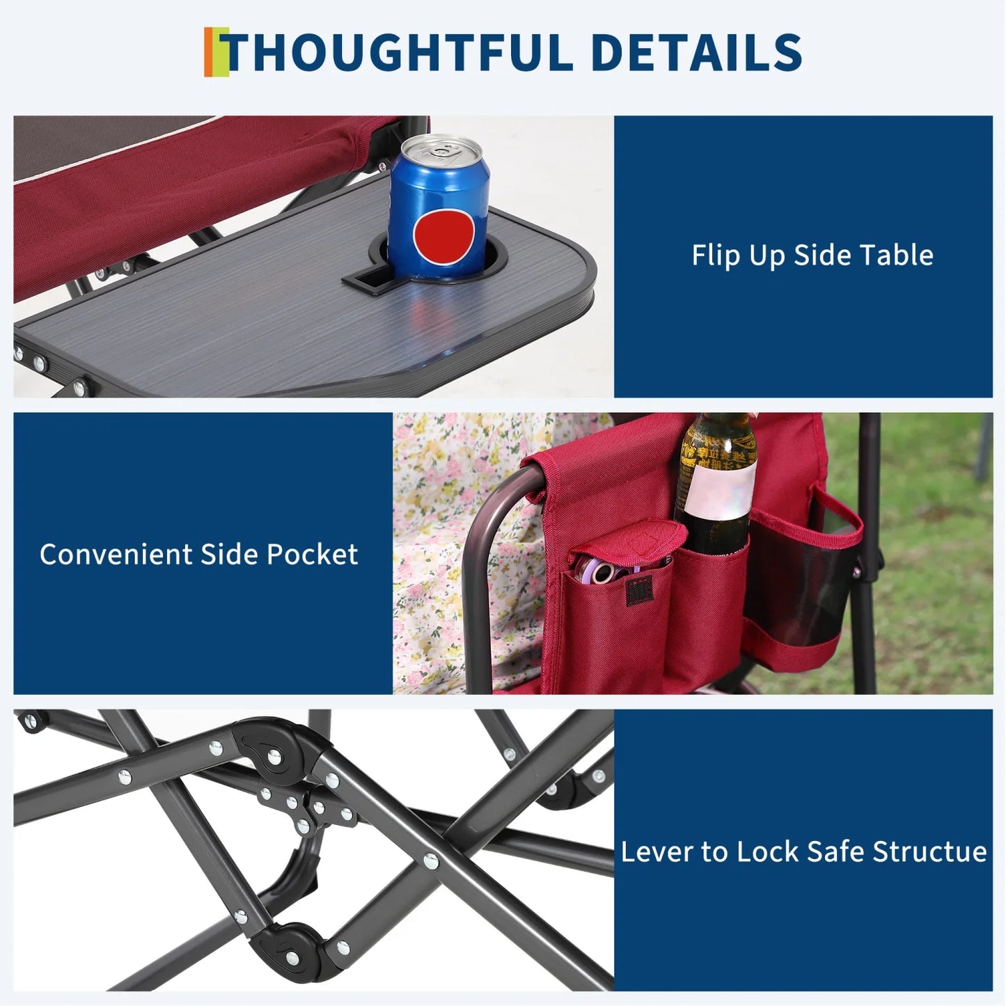 HiMISS Oversized Heavy Duty Folding Directors Chair 400 Lbs Capacity