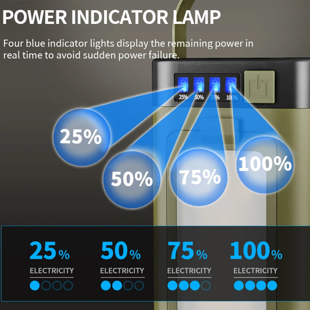 Foldable Solar Camping Lantern With Rechargeable Power Bank