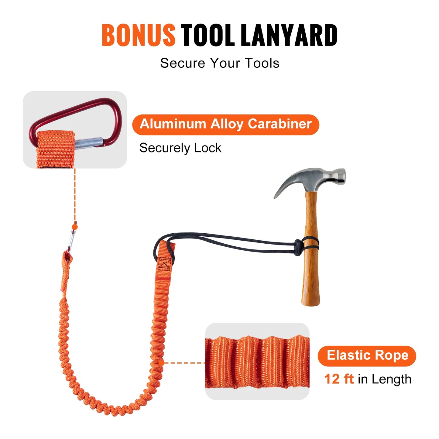 SucceBuy 25KN Steel Wire Flip Line Kit With Snap Hooks