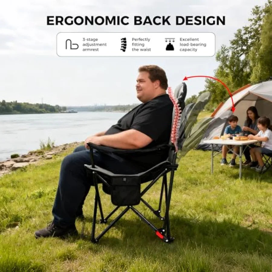 Outdoor Electric Heated Reclining Camping Chair With Cup Holder