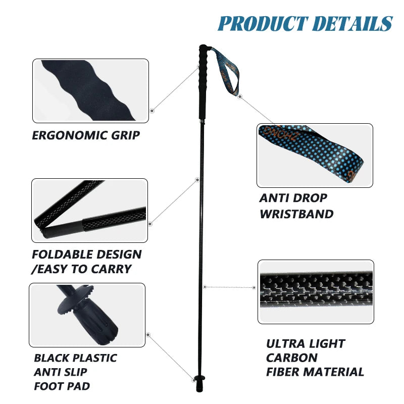 Okhealing Lightweight Carbon Fiber Collapsible Trekking Poles