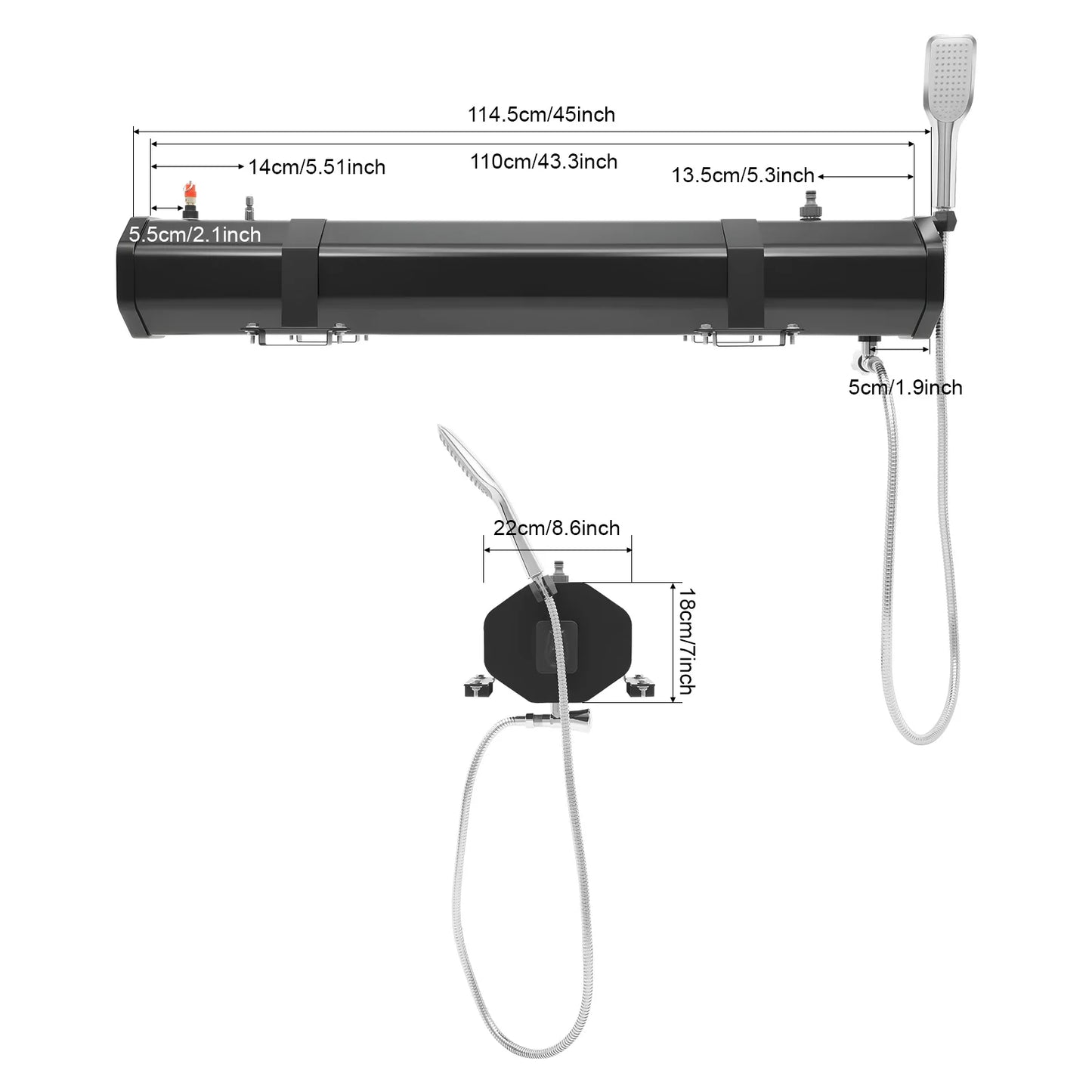 Portable Water Tank Camping Shower Roof Rack For Outdoor Use