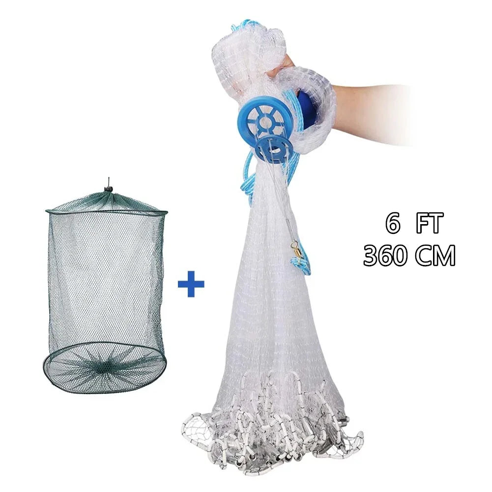 Hand Throw Cast Net For Freshwater And Saltwater Fishing Bait