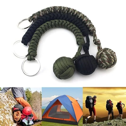 Outdoor Self Defense Umbrella Rope Monkey Fist Steel Ball Chain